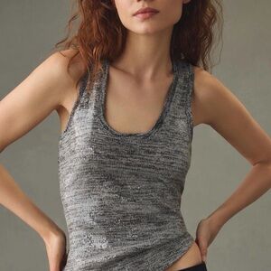 Pilcro Gray Sequin Racerback Tank Top
XS NWOT